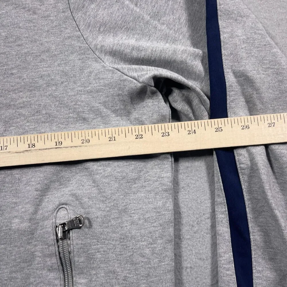 Polo Ralph Lauren Track Jacket Men Large Regular Gray Navy Stripe Athleisure‎